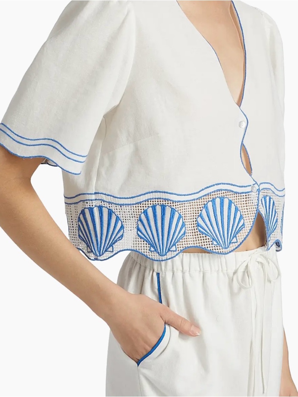 Rails Venice Embroidered Cotton-Linen Top - EUC - Picture 4 of 10